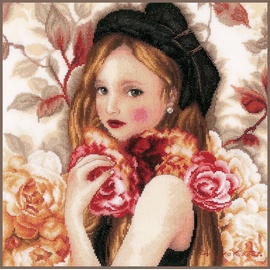 Lanarte Kreativset Lanarte Kreuzstich Set "Ich halte Rosen", embroidery kit by Marussia)