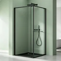mai & mai Ravenna69K Eckdusche mit Schiebetür 75 x 75 cm Schwarz Sicherheitsglas