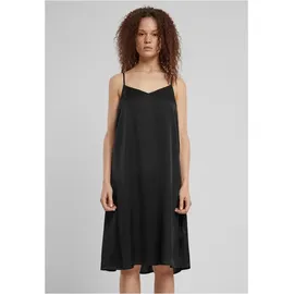 URBAN CLASSICS Viscose Satin Slip ärmelloses Midikleid Black M