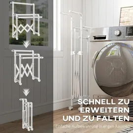 Homcom Wäscheständer 1,50 m Silber