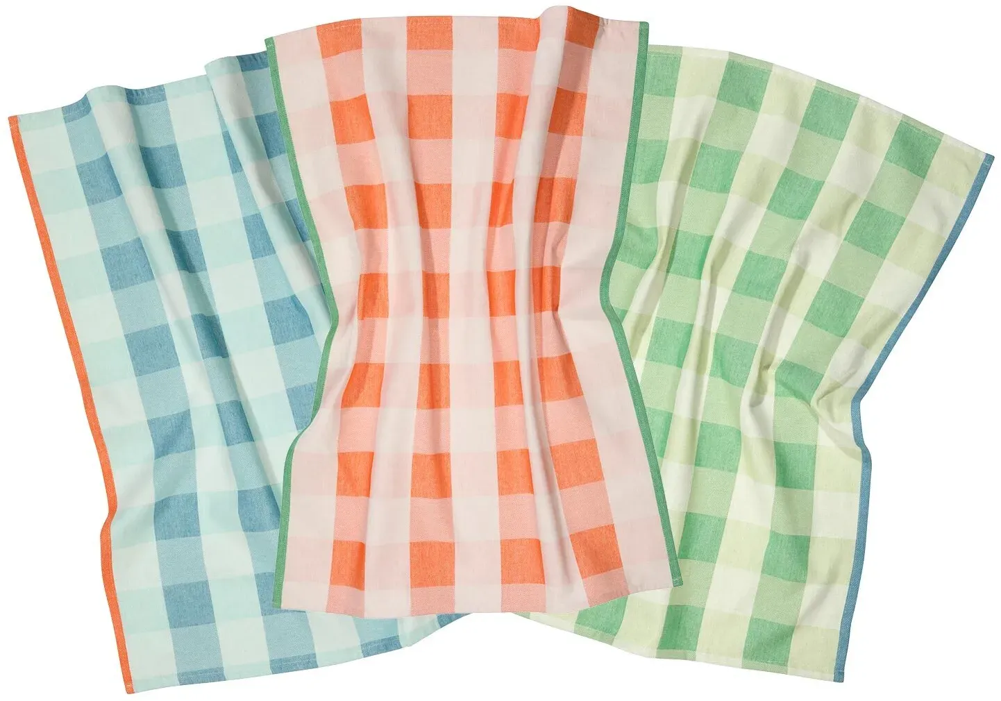 Pichler 3er Pack Baumwoll Geschirrtücher Ferdi orange 3x 50x70 cm - orange;blau;grün