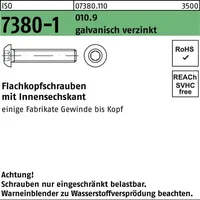 Industrial Quality Supplies ISO 7380-1 Flachkopfschraube VG M5x20 Stahl