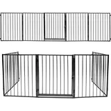 Kaminschutzgitter 5-tlg Schutzgitter 300x75cm Ofenschutzgitter Sicherheitstür Tierschutzgitter Absperrgitter Konfigurationsgitter - Swanew