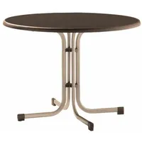 Sieger Boulevard-Klapptisch mit mecalit-Pro-Platte Ø 100 x 72 cm champagner/schieferdekor mocca
