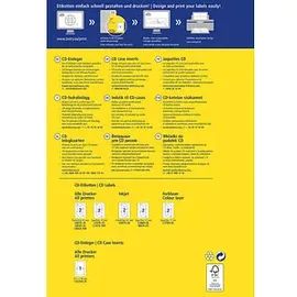 Avery Zweckform CD/DVD-Etiketten C32250-25 Weiß 151 x 118 mm 25 Blatt