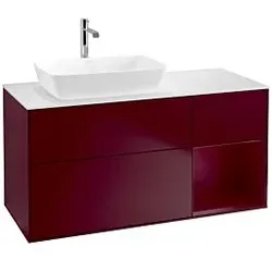 Villeroy und Boch Finion Waschtischunterschrank F811HBHB 120cm, Abdeckplatte white matt, Regale Peony matt lacquer, Peony Matt