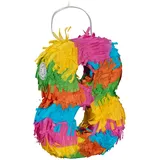 Relaxdays Pinata Zahl 8 HBT 20,5 x 15,5 x 4,5 cm bunt