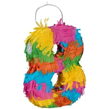Relaxdays Pinata Zahl 8 HBT 20,5 x 15,5 x 4,5 cm bunt