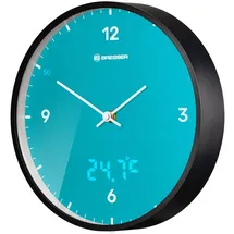 Bresser MyTime LEDsec Wanduhr 24 cm - Himmelblau - Hellblau