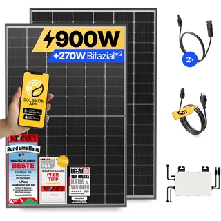onLite: 900 Watt Balkonkraftwerk - ohne Halterung / ohne Speicher / 5m