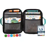 bunnyboo TipToi Tasche - [DAS ORIGINAL] - Platz für bis zu 8 Bücher - mit Einsatz für Tiptoi Stift, TipToi Kabel und Batteriefach - Tasche für TipToi Stift gehört in jedes Starterset TipToi (Türkis)