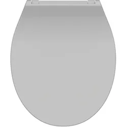 Schütte Duroplast WC Sitz SLIM GREY, Toilettendeckel mit Absenkautomatik und Schnellverschluss, Klobrille im flachem Design