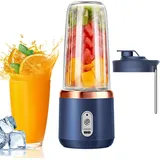 Tragbarer Standmixer, 400 Ml Tragbarer Smoothie-maker, Multifunktionaler Elektrischer Standmixer Mit Deckel Und 6 Klingen, Wiederaufladbar, Mixt Smoothies, Proteinshakes Und Eiswürfel