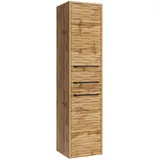 Badplaats Badezimmerschrank, Etna mit 2 Türen Eiche - 30 x 35 x 130 cm Badezimmer, Badezimmerschränke, Midischränke