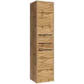 Badplaats Badezimmerschrank, Etna mit 2 Türen Eiche - 30 x 35 x 130 cm Badezimmer, Badezimmerschränke, Midischränke