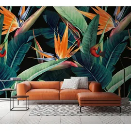 A.S. Création Vliestapete Blumentapete 2 cm x 10 m 1 St Orange/Schwarz