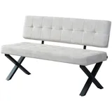 B&D home B&D home® Sitzbank, Grau, Metall, 140x48x56 cm, Esszimmer, Bänke, Sitzbänke