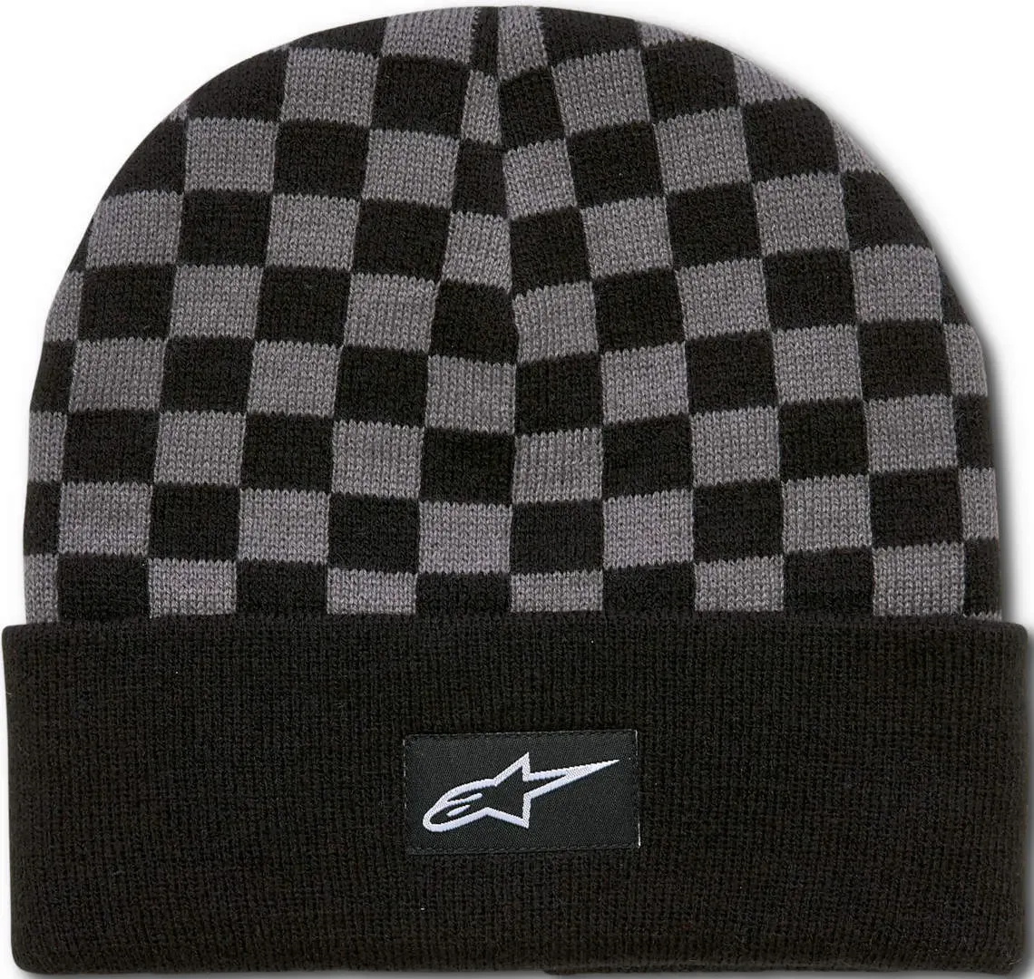 Alpinestars Checkered Cuff Muts, zwart-grijs, Eén maat Voorman