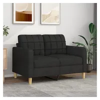 vidaXL 2-Sitzer-Sofa Schwarz 120 cm Stoff