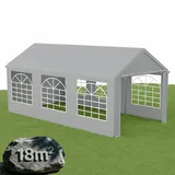 YARDIN Partyzelt 3x6 m in Grau Gartenzelt wasserdicht Pavillon stabil mit Seitenwänden Festzelt UV Schutz Stahlrahmen für Garten Hochzeit Geburtstag Camping Outdoor Event Zelt