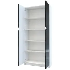 Vladon Logan Aktenschrank 82 x 185 x 37 cm grau