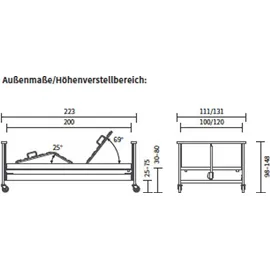 BURMEIER Allura II Pflegebett 120 cm
