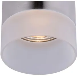 GLOBO Deckenleuchte Aufbaulampe Aluminium Wohnzimmer Deckenlampe Esszimmer Leuchte Glas satiniert, 1x Gu10, Dxh 6,5 x 11 cm