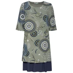 Viskose-Kleid, Druck salbei, 40