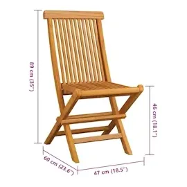 vidaXL Gartenstühle mit Weinroten Kissen 8 Stk. Massivholz Teak