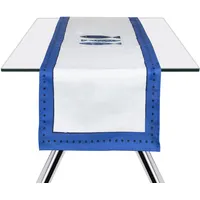 Excelsa Ocean Baumwolle, Weiß und Blau, 45x140