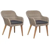 vidaXL Gartenstuhl 56 x 60 x 82 cm braun 2 St.