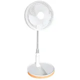 COOLSERIE Akku Teleskop Ventilator 20 cm Standventilator Weiß