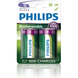 PRO PLUS ProPlus Philips Batterien D 3000 mAh 2 Stück im Blister (2 Stk., D, 3000 mAh), Batterien + Akkus