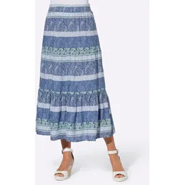 Classic Basics Stufenrock Damen Paisley Rauchblau/Kalkmint Bedruckt 27