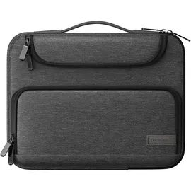 MoKo 9-11" Tablet Tasche, Einziehbar Griff Schutztasche für 11 Zoll iPad Air M3, iPad A16 2025, Pro 11 M2 2022-2018, Air 5/4/3/2 10,9", 10/9/8/7 Gen 10,2, Galaxy Tab S9 11", Tab S8 11", Schwarz+Grau