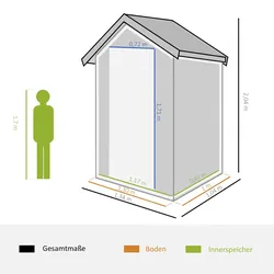 Outsunny - Gerätehaus - 134Lx104Wx204Hcm - Grau