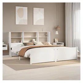 vidaXL Massivholzbett 180 x 200 cm Weiß