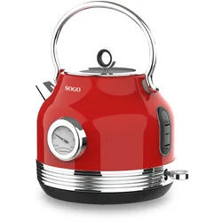 SOGO RETRO Serie Wasserkocher rot 1.8 L Kapazität