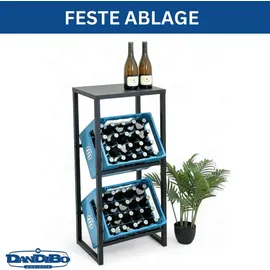 DanDiBo Ambiente Getränkekistenregal 2 Kisten mit Ablage 100 x 0 x 0 cm Schwarz