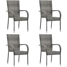 vidaXL Gartenstuhl 55,5 x 53,5 x 95 cm grau 4 St. 310085