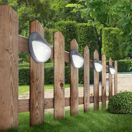 ETC Shop LED Solarleuchte Garten Zaun Beleuchtung Außenbereich IP44