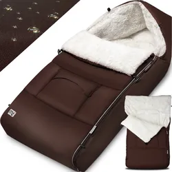 Babyfußsack Braun gefüttert Kinderwagen geeignet