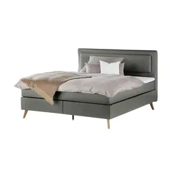 Boxspringbett   ¦ grau ¦ Maße (cm): B: 140 H: 118