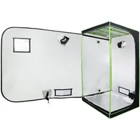 Ikodm Growzelt, 100x100x200 cm Grow Box, 600D Oxford Grow Tent, Lichtdicht und Wasserdicht Growschrank, Luftig Gewächshaus Growroom für Homegrowing, Indoor-Anbau