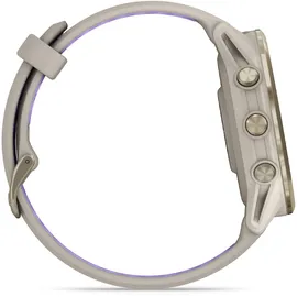 Garmin Forerunner 970 Gray/Softgold Titan mit Silikon-Wechselarmband 22 mm French Gray/Transparent Indigo