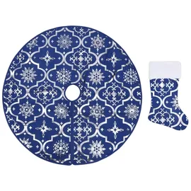 vidaXL Weihnachtsbaumdecke 150 cm Blau