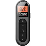 Tragbares Mini-FM-Radio, Clip-Design, klares Signal, geringe Verzerrung, LCD-Display, wiederaufladbar, hochempfindliches Mini-Radio - Schwarz
