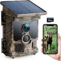 CEYOMUR Wildtierkamera mit Bewegungsmelder Nachtsicht Wildkamera (4K 30fps, 40MP, Solarplatten, WLAN, Bluetooth, mit 32GB SD) braun