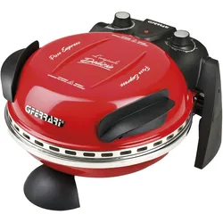 G3FERRARI Elektr. Pizzaofen G3 Ferrari Delizia rot G1000602 bis 400 Grad mit feuerfestem Pizzastein / Pizza, Fladen uvm. in 3 Minuten / 1200 Watt