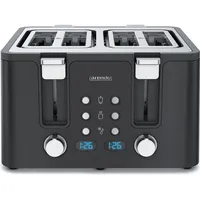 Arendo Toaster, 4 Scheiben, Kurzschlitz, Wärmeisolierendes Doppelwandgehäuse, Automatik, Edelstahl,